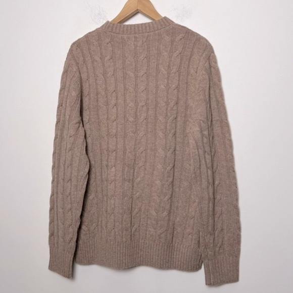 NEXT UK Cable Knit Sweater Wool Blend Neutral Tan Contemporary M - Picture 11 of 14